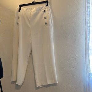 DKNY White Wide Leg Pants
